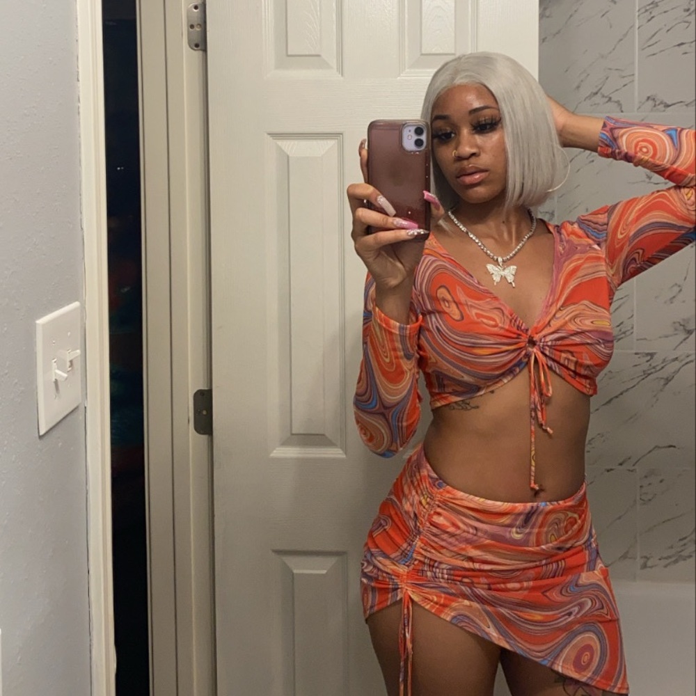 Multicolored Two Piece skirt set😍💕 (WORN ONCE)